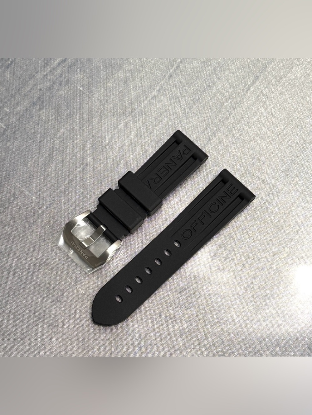NEW Panerai Rubber Strap 24mm W/ Buckle,Spring Rods, and Tubes in BLACK